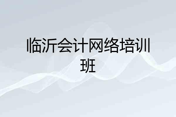 临沂会计网络培训班