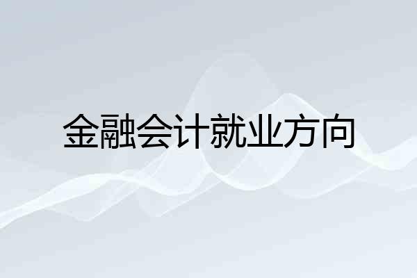 金融会计就业方向