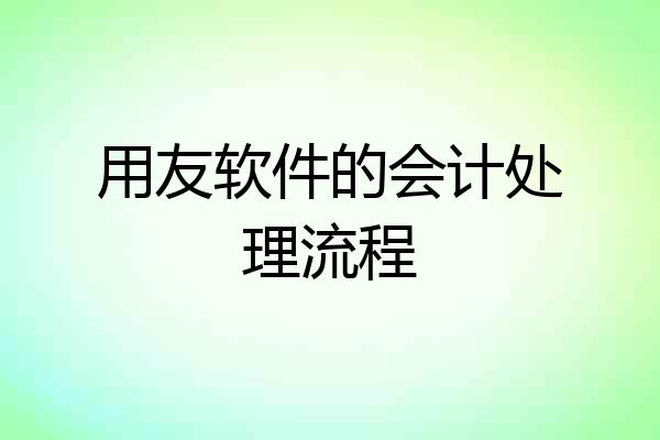 用友软件的会计处理流程