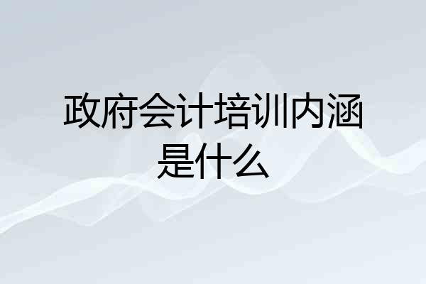 政府会计培训内涵是什么