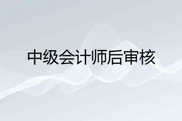 中级会计师后审核
