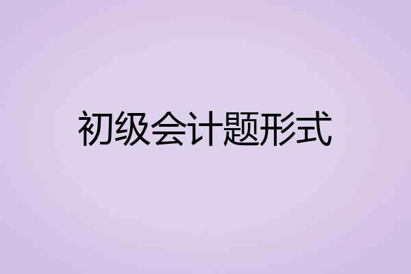 初级会计题形式
