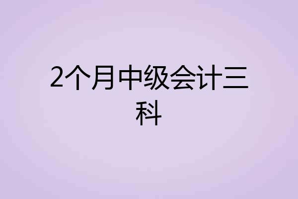 2个月中级会计三科