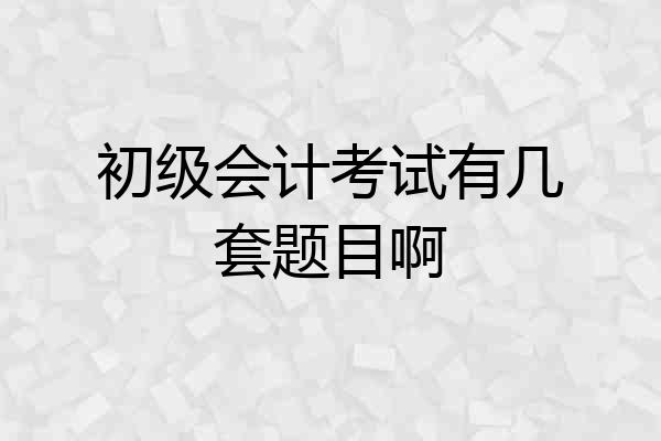 初级会计考试有几套题目啊