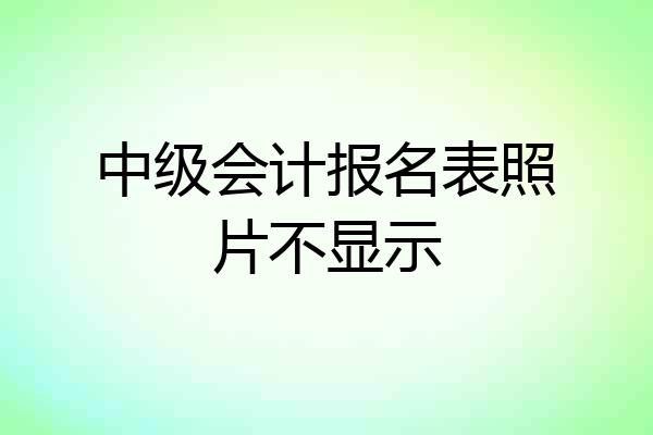 中级会计报名表照片不显示