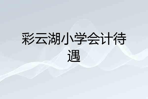 彩云湖小学会计待遇