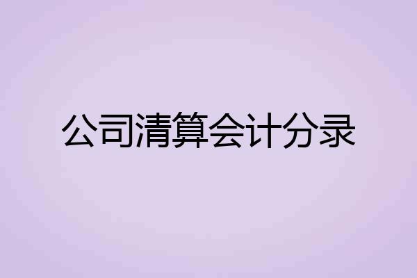 公司清算会计分录