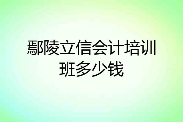 鄢陵立信会计培训班多少钱