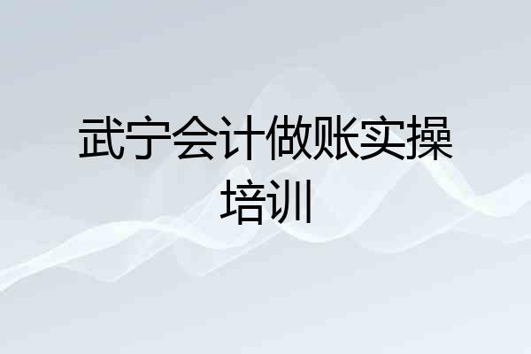 武宁会计做账实操培训