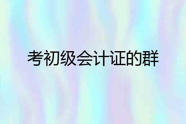 考初级会计证的群