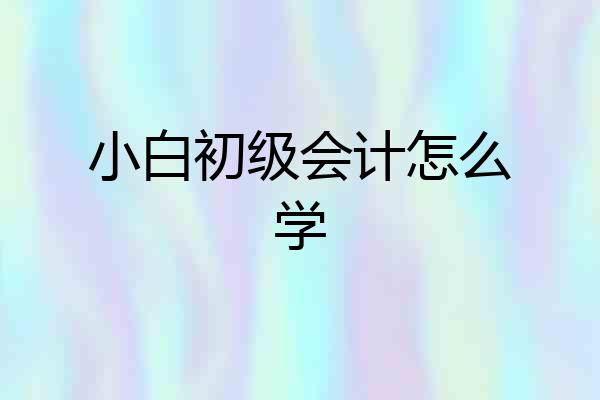 小白初级会计怎么学