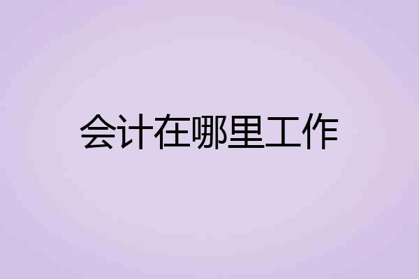 会计在哪里工作
