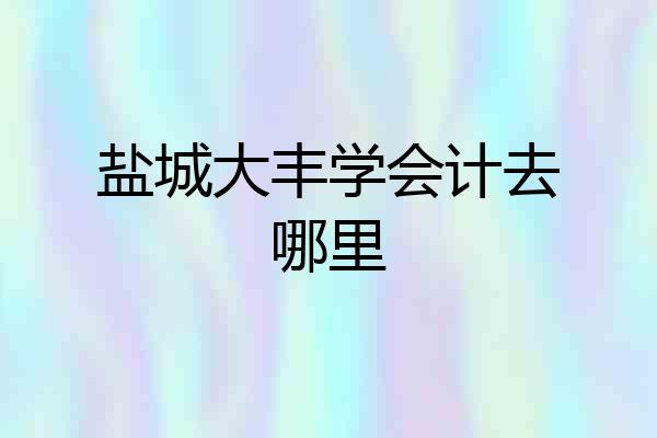 盐城大丰学会计去哪里
