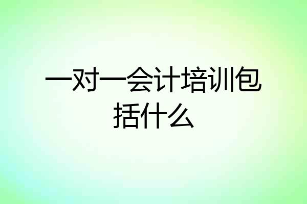 一对一会计培训包括什么