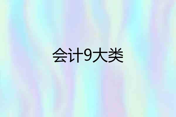 会计9大类