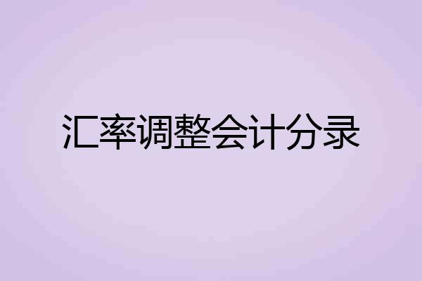 汇率调整会计分录