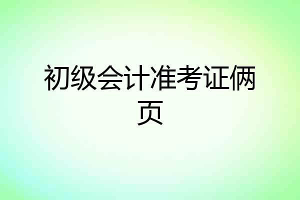 初级会计准考证俩页