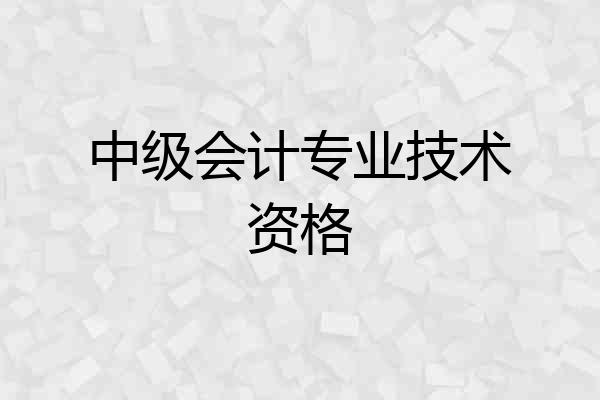 中级会计专业技术资格