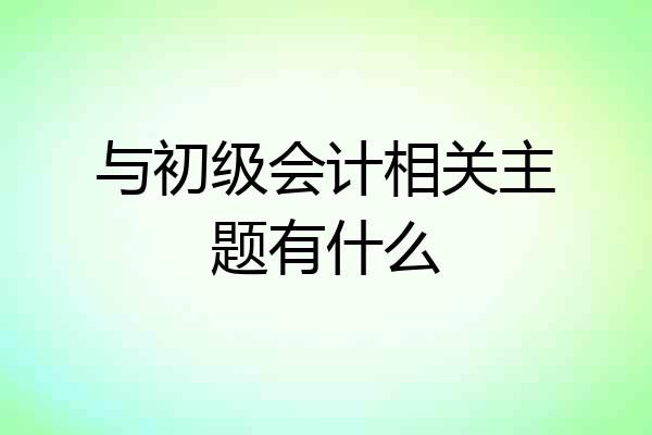与初级会计相关主题有什么