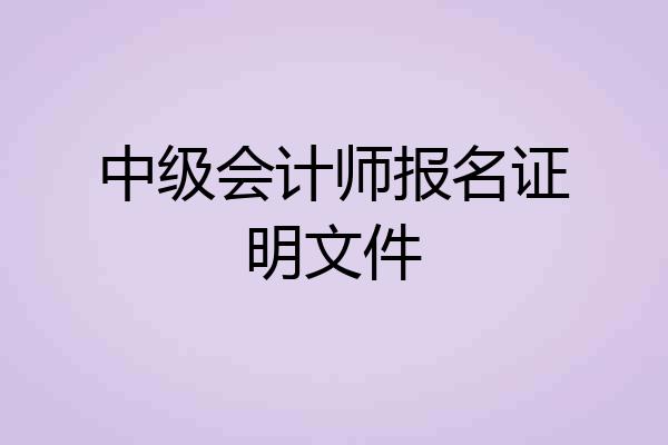 中级会计师报名证明文件