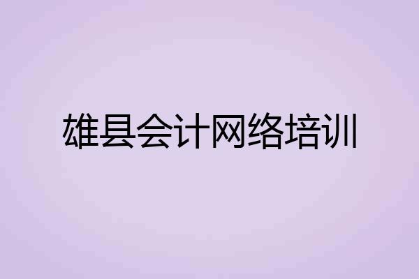 雄县会计网络培训