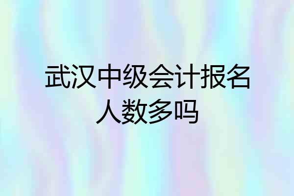 武汉中级会计报名人数多吗