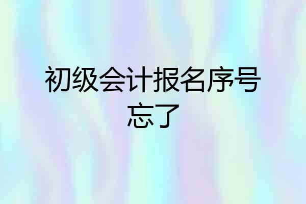 初级会计报名序号忘了