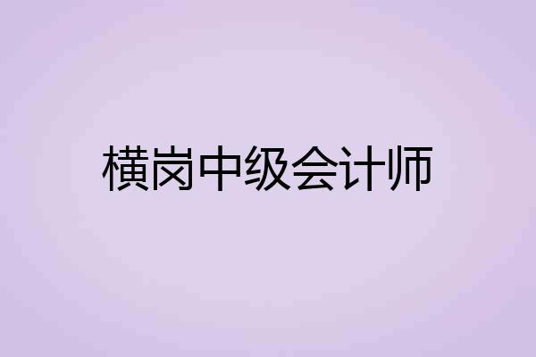 横岗中级会计师
