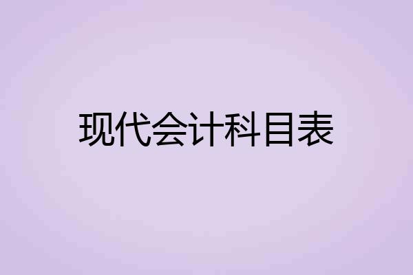 现代会计科目表