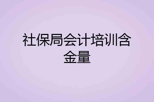 社保局会计培训含金量