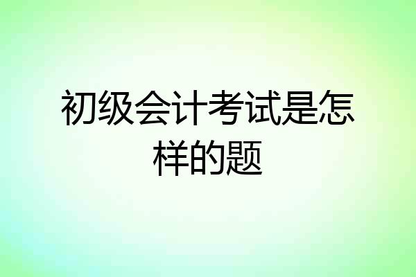 初级会计考试是怎样的题