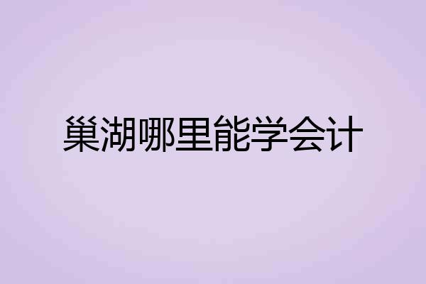 巢湖哪里能学会计