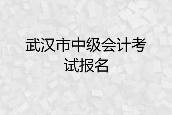 武汉市中级会计考试报名