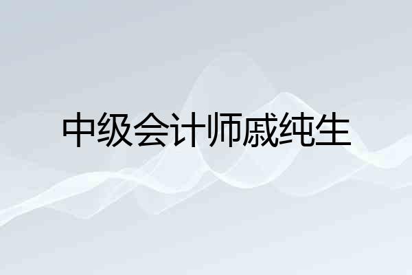 中级会计师戚纯生