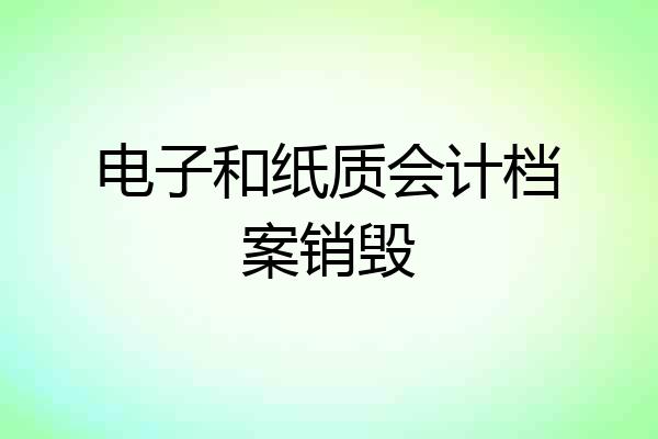 电子和纸质会计档案销毁