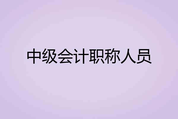 中级会计职称人员