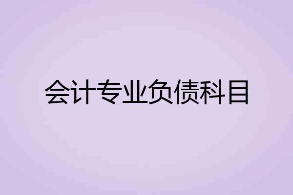 会计专业负债科目