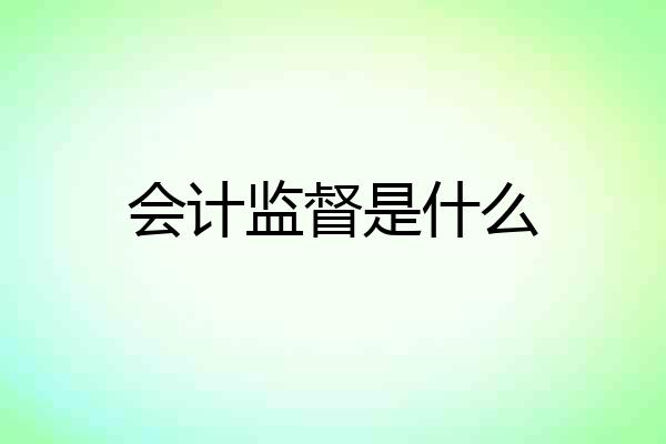 会计监督是什么