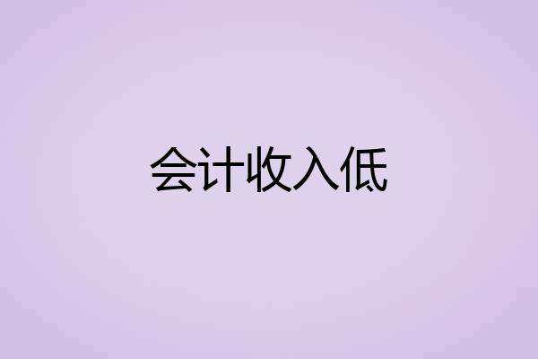 会计收入低