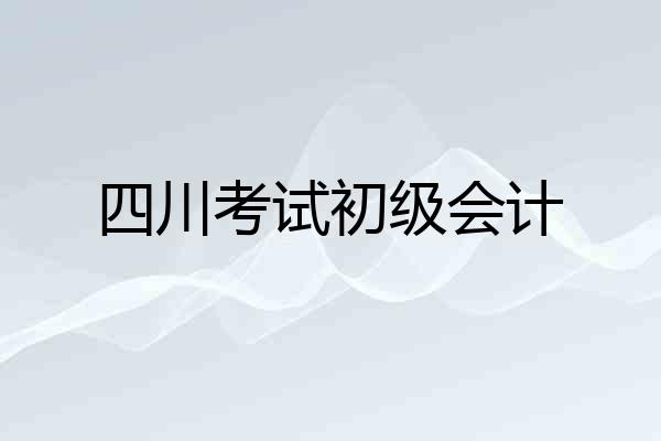 四川考试初级会计
