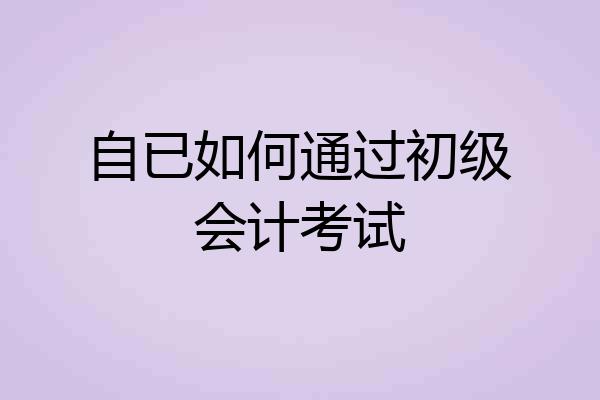 自已如何通过初级会计考试