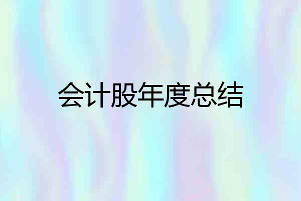 会计股年度总结
