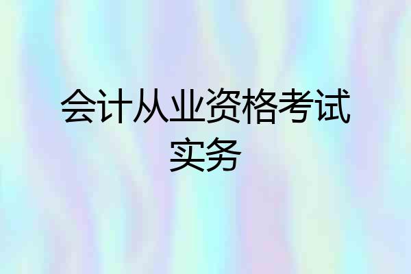 会计从业资格考试实务
