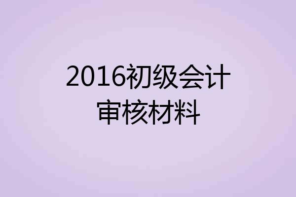 2016初级会计审核材料