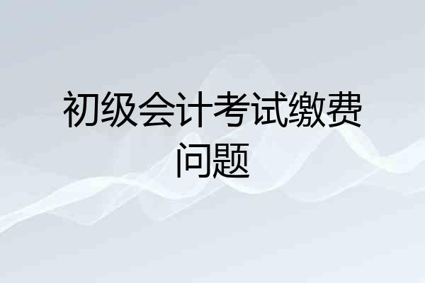 初级会计考试缴费问题