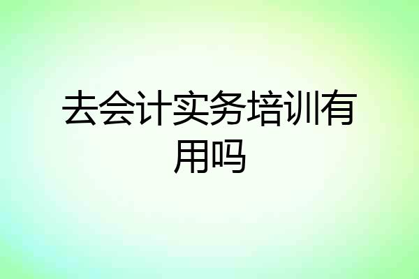 去会计实务培训有用吗