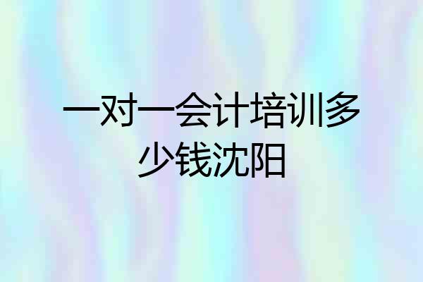 一对一会计培训多少钱沈阳