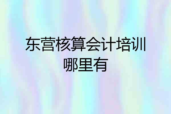 东营核算会计培训哪里有