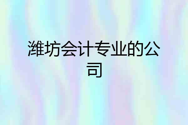 潍坊会计专业的公司