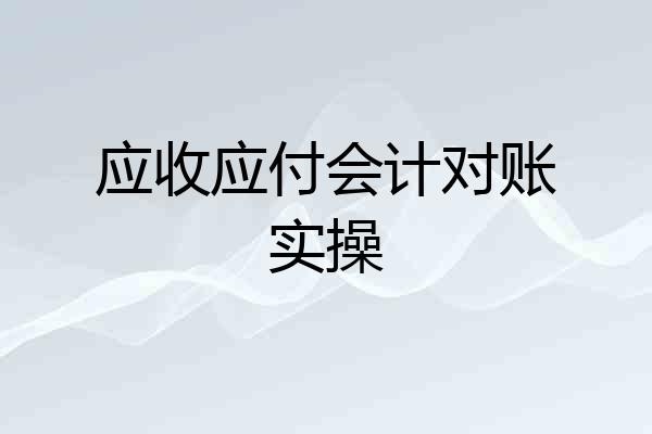 应收应付会计对账实操